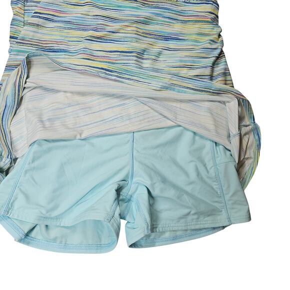 Lands' End Square Neck Swim Dress One Piece Swimsuit with Shorts Women's 16 - Picture 4 of 10